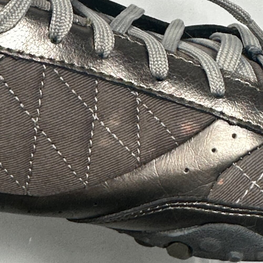 Athletech Women's Pewter Metallic Non-Marking Sneakers 9.5M Leather Whimsical - Picture 9 of 11